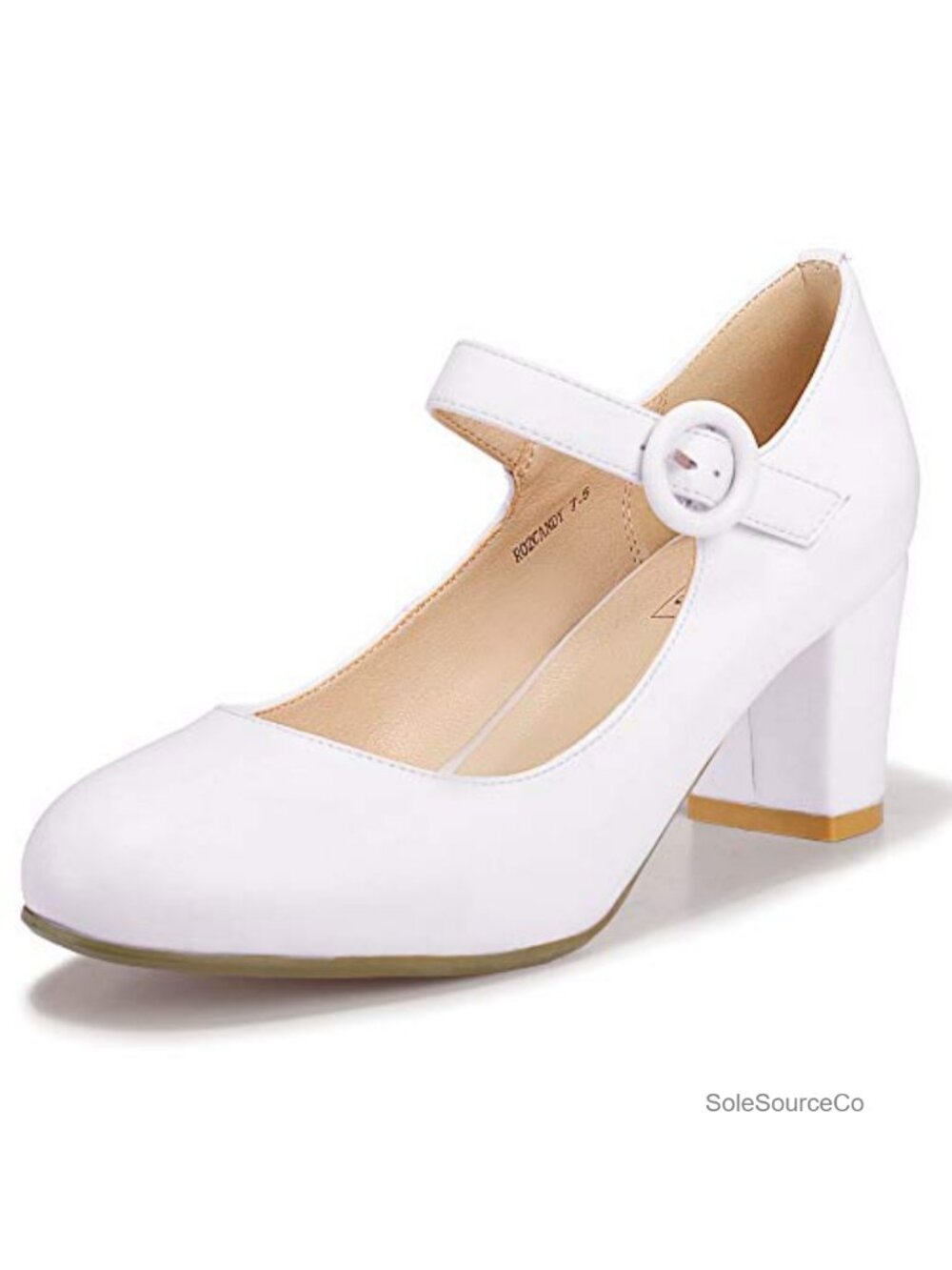 Women's Mary Jane Dress Shoes Low Block Heel Closed Round Toe Pumps